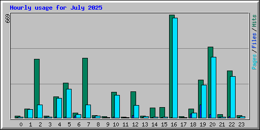 Hourly usage for July 2025