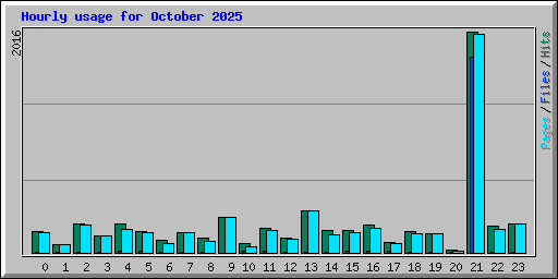 Hourly usage for October 2025