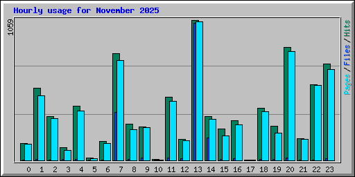 Hourly usage for November 2025