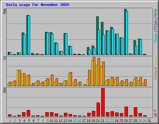 Daily usage for November 2025
