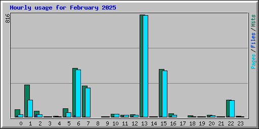 Hourly usage for February 2025