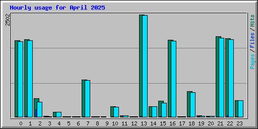 Hourly usage for April 2025