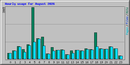 Hourly usage for August 2026