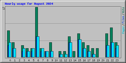 Hourly usage for August 2024