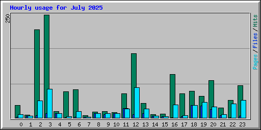 Hourly usage for July 2025