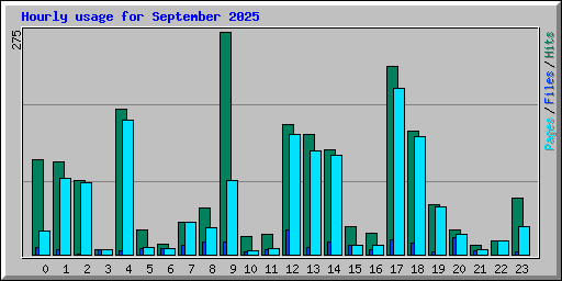 Hourly usage for September 2025