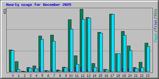 Hourly usage for December 2025