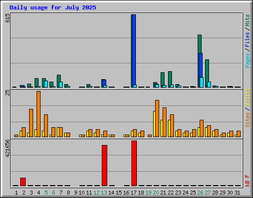 Daily usage for July 2025