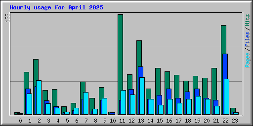 Hourly usage for April 2025