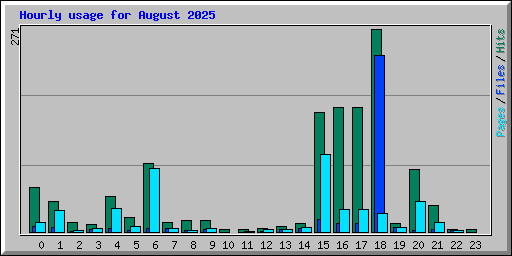 Hourly usage for August 2025