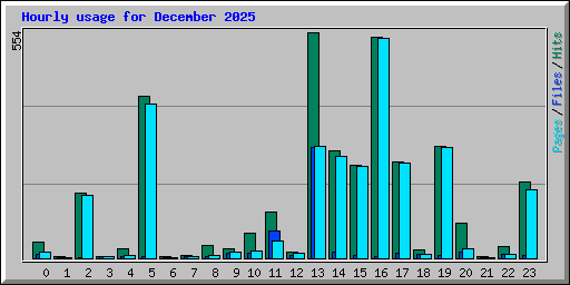 Hourly usage for December 2025