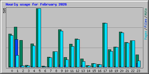 Hourly usage for February 2026