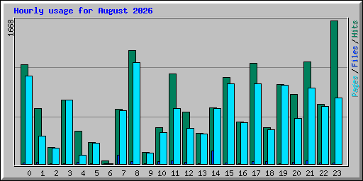 Hourly usage for August 2026
