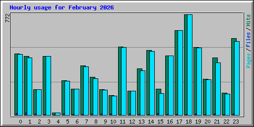 Hourly usage for February 2026