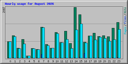 Hourly usage for August 2026