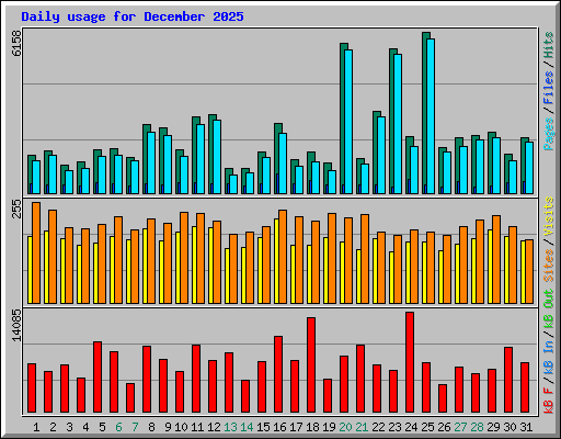 Daily usage for December 2025