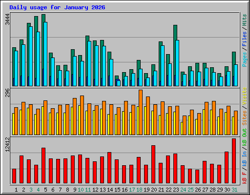 Daily usage for January 2026