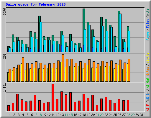 Daily usage for February 2026