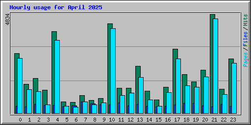 Hourly usage for April 2025