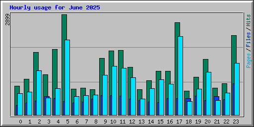 Hourly usage for June 2025